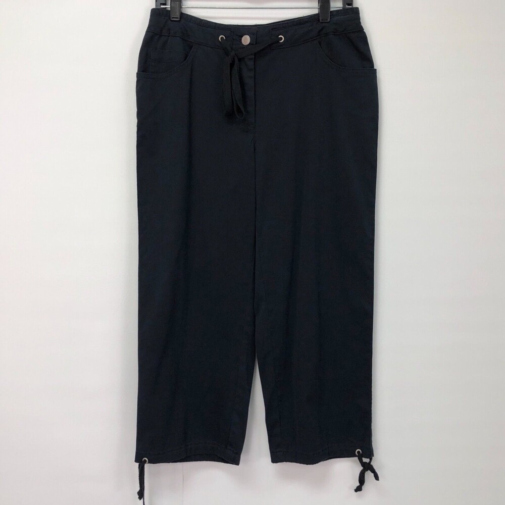 Charter Club Women's Pants 8‎ Petite Black Katherine Fit Cropped Length NWOT